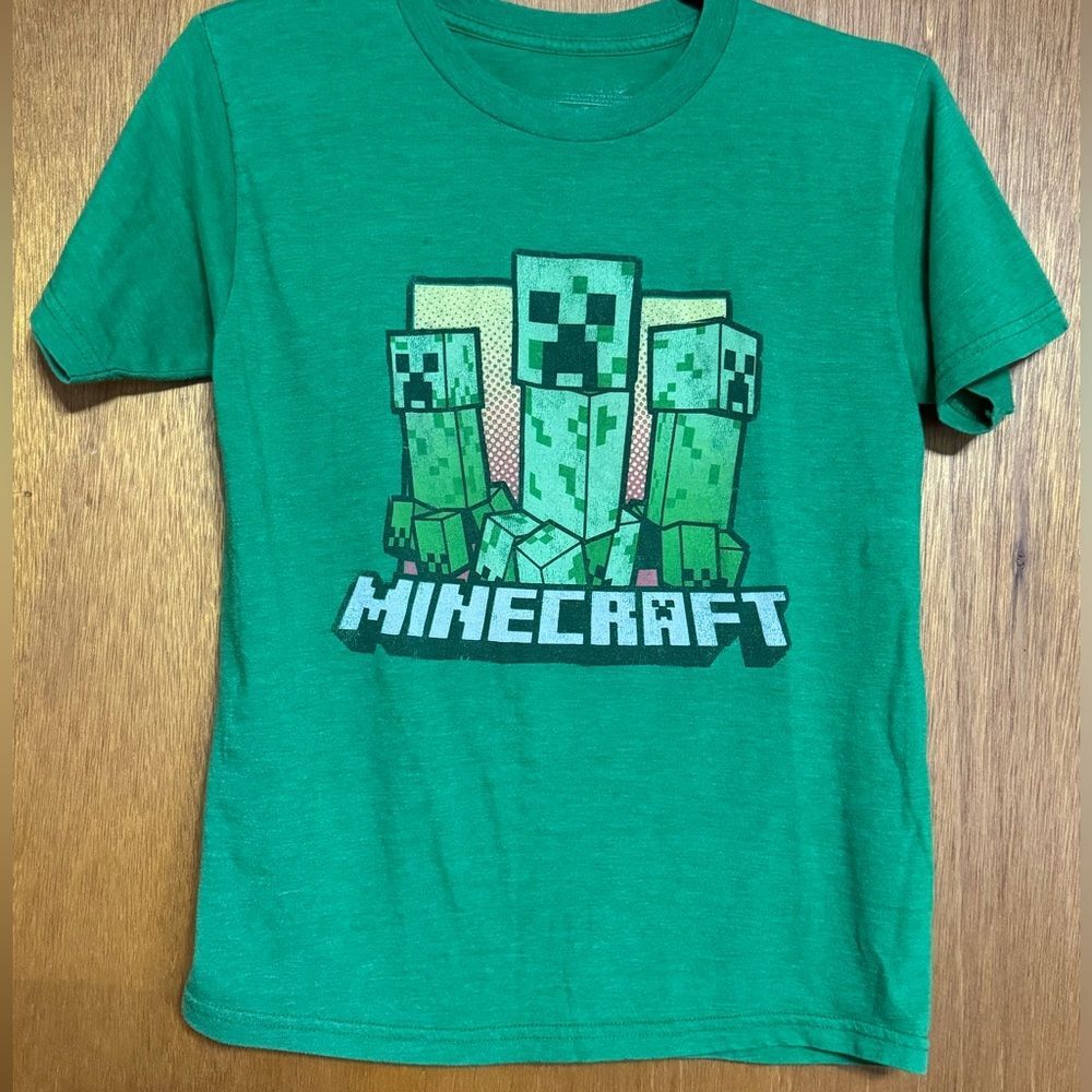 Green Minecraft Kids T-shirt